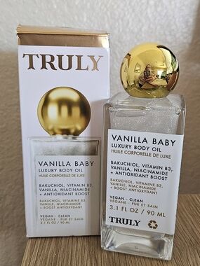 TRULY Vanilla Baby Luxury Body Oil – Large Size 90ml/3.1oz.